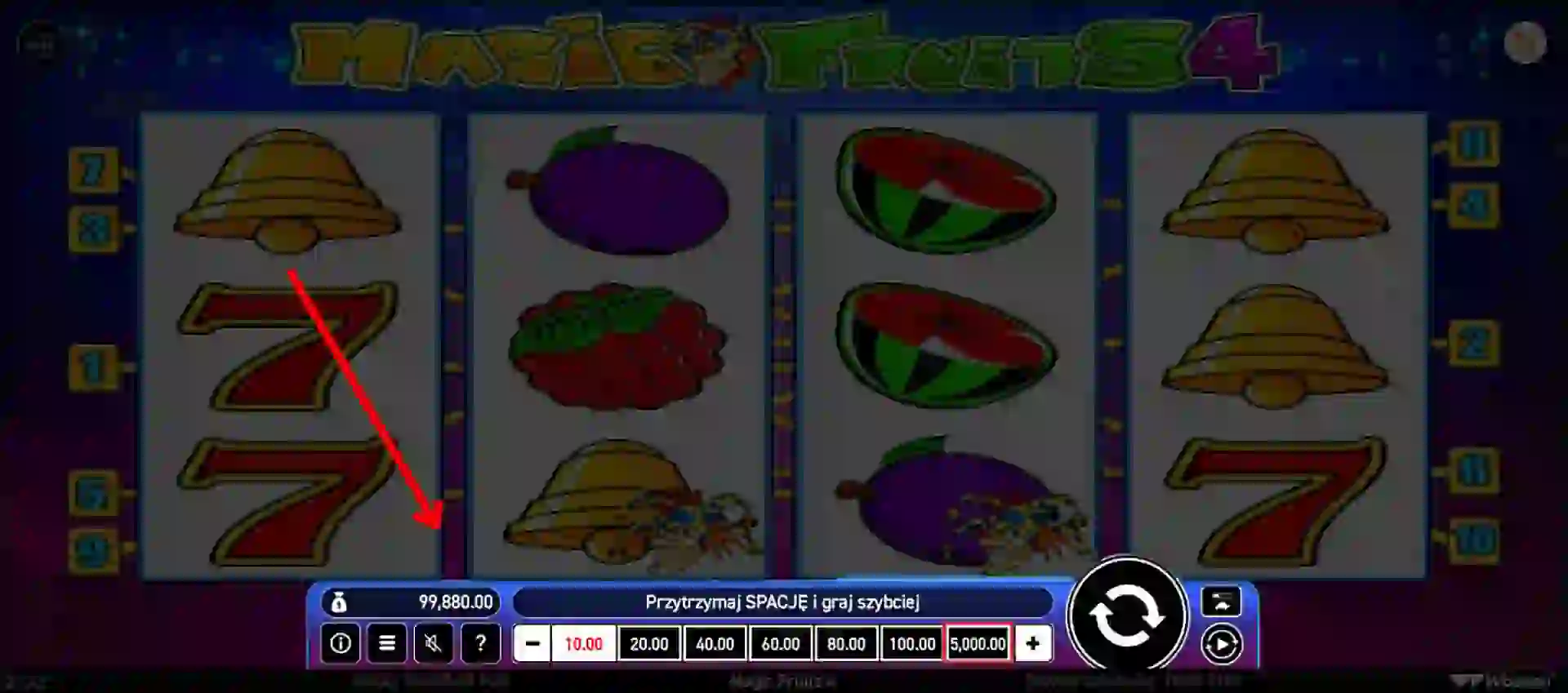 Przycaiski sterowania grą